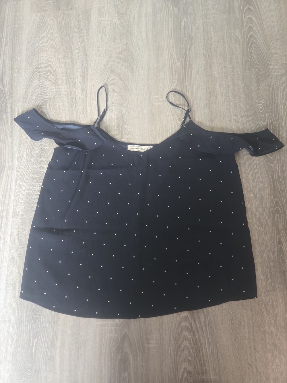 Abercrombie Polka Dot Cold-Shoulder Top